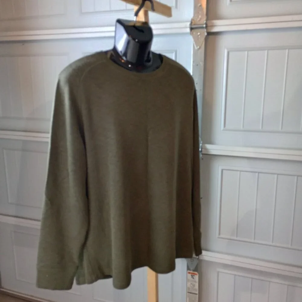 Eddie Bauer Men’s Sweater — Olive / Moss Green Crewneck, Size 2XL - Picture 3 of 7